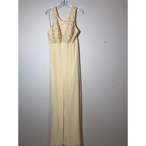 Buttercream Floral Embroidered Formal Dress